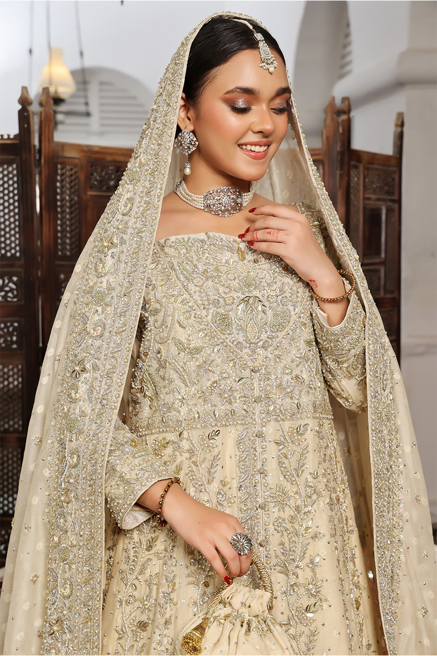 The Golden Hour — Champagne & Silver Bridal Lehenga Set
