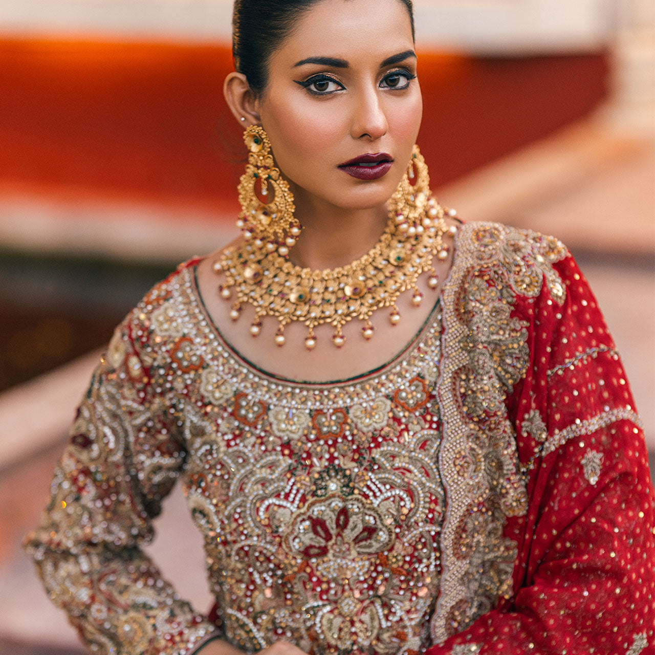 Carmine red Bridal