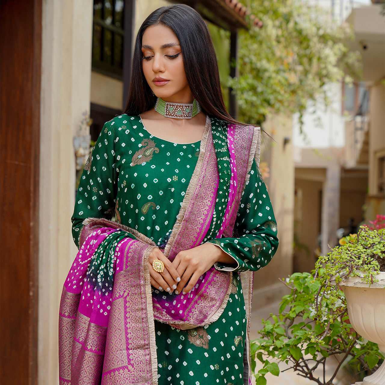 Dark green Rangreza Suit