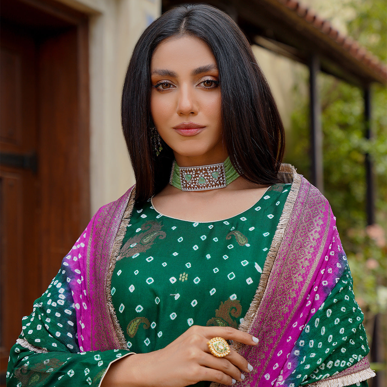 Dark green Rangreza Suit