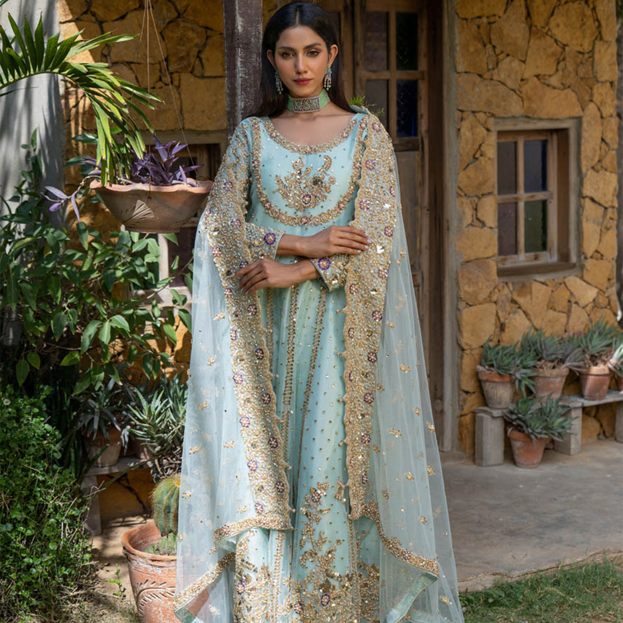 Ice Blue Haryali Suit