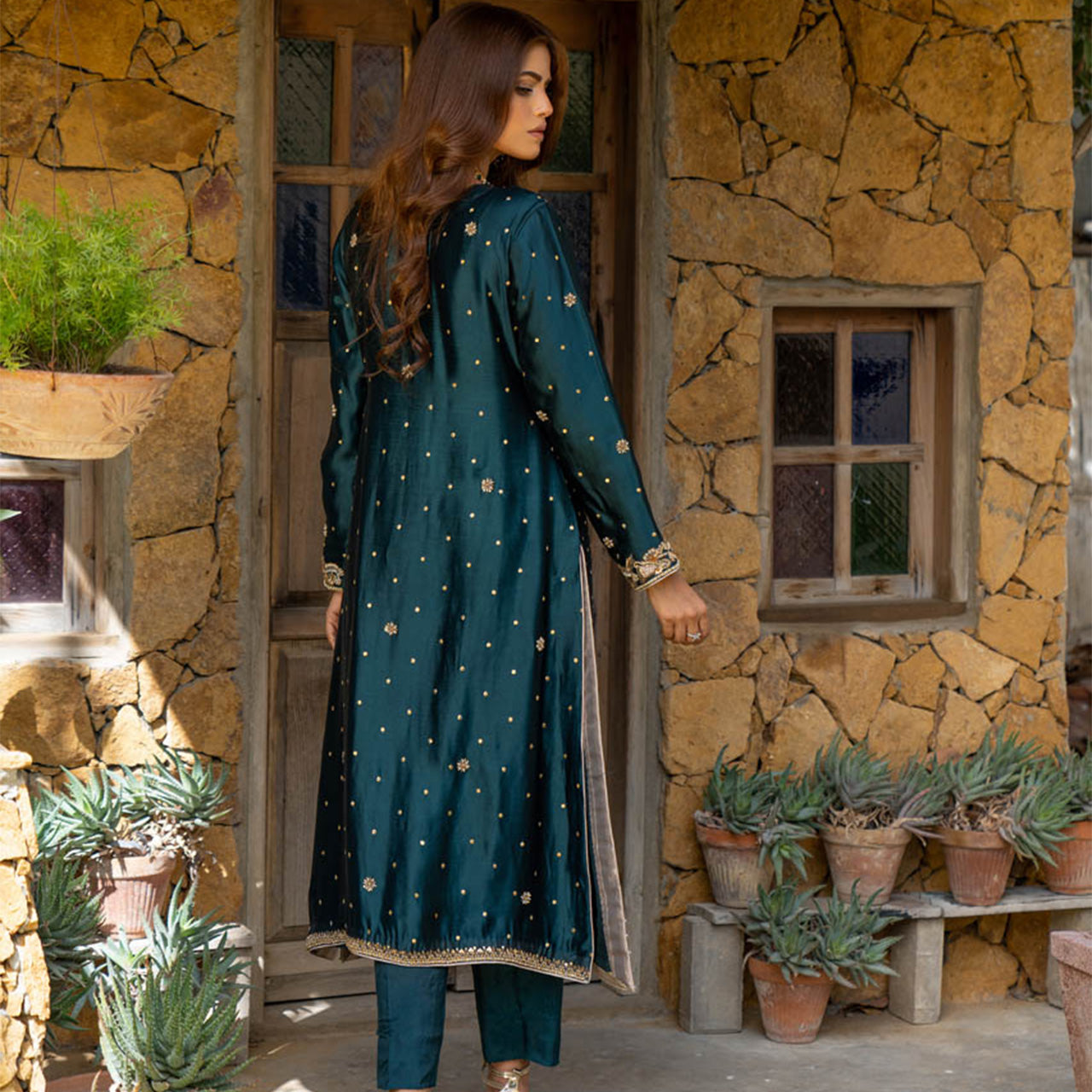 Cyan Green Haryali Suit