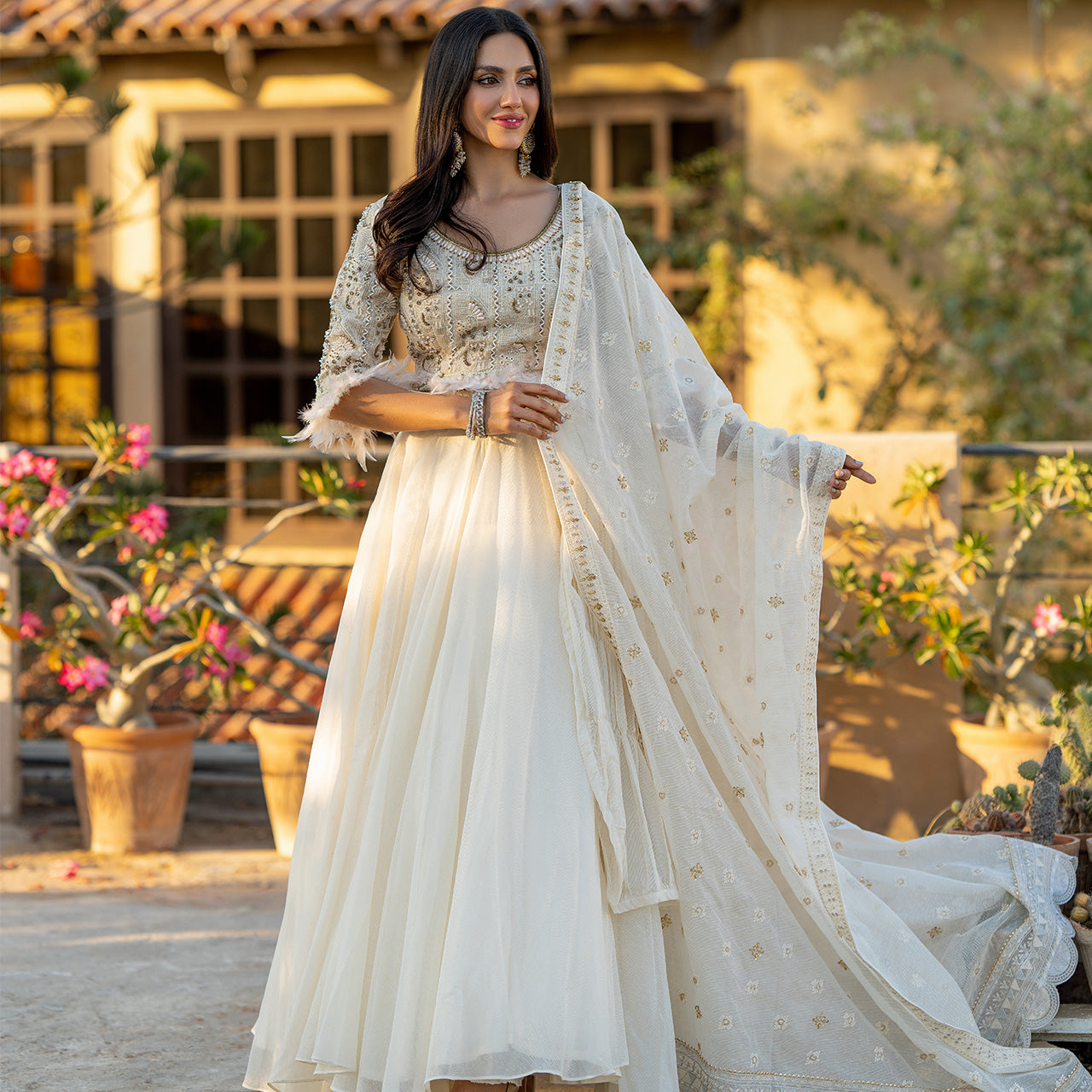 Feather White Mohni Suit