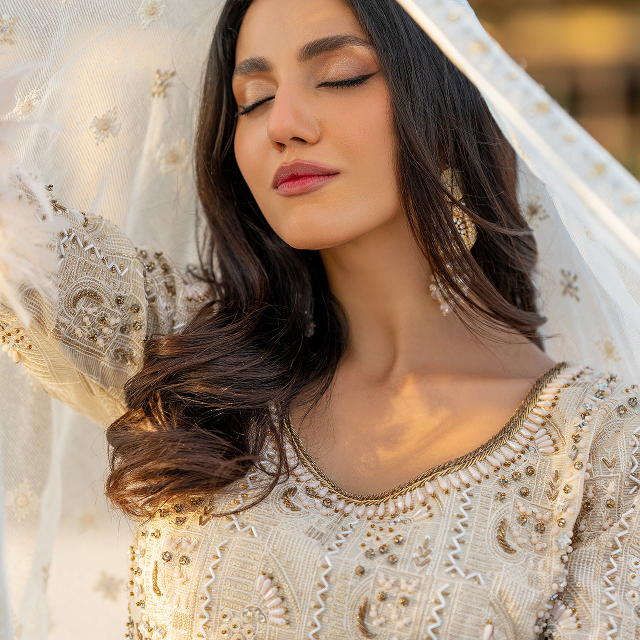 Feather White Mohni Suit