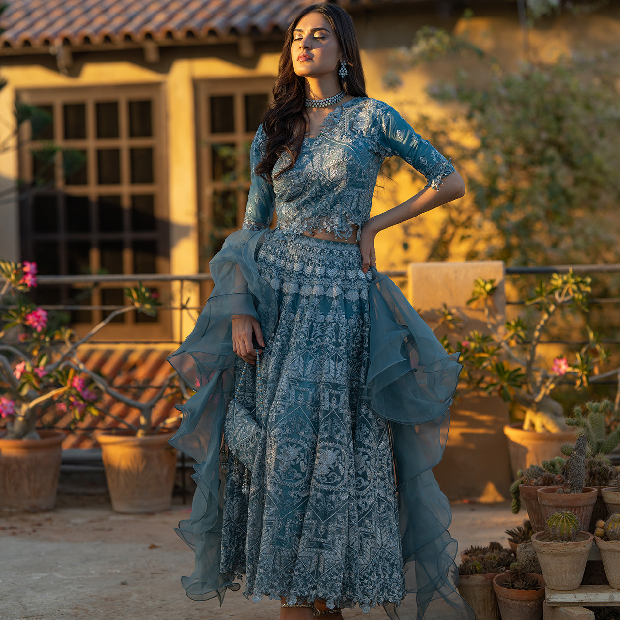 Stone Blue Mohni Suit