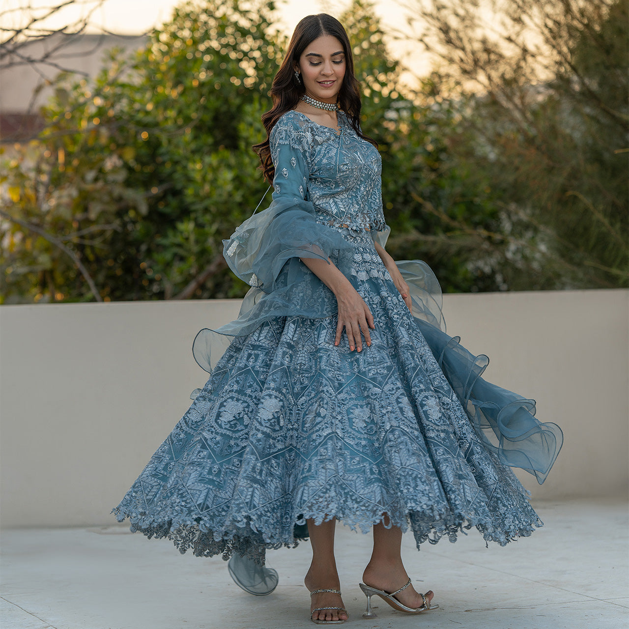 Stone Blue Mohni Suit