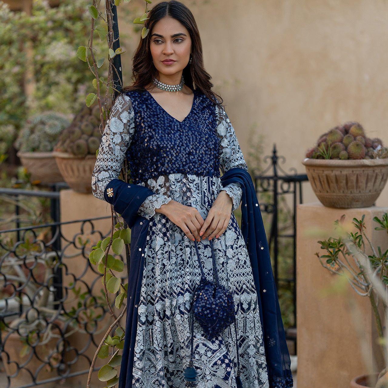 Midnight Blue Mushq Suit
