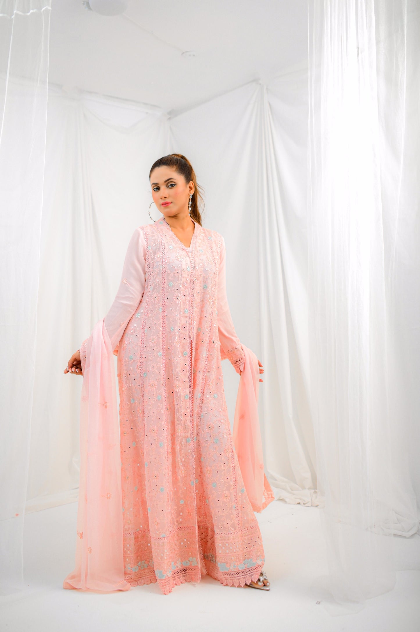 Blush Brilliance - Light Pink Anarkali Dress