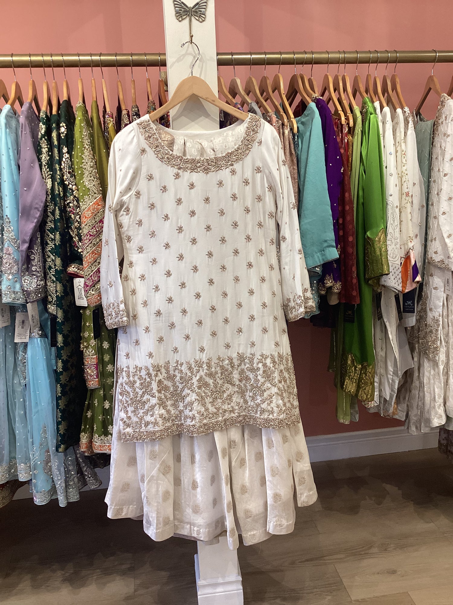 White pakistani sharara set