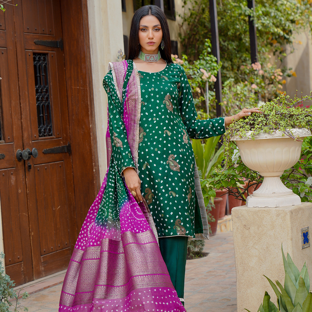 Dark green Rangreza Suit