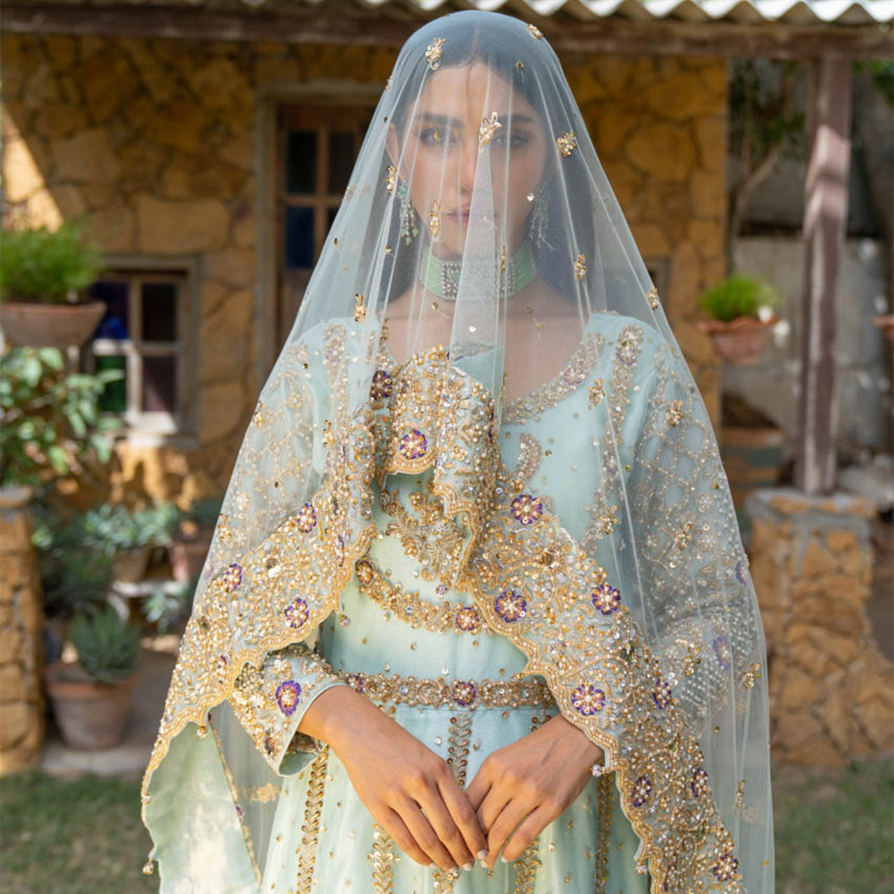 Ice Blue Haryali Suit