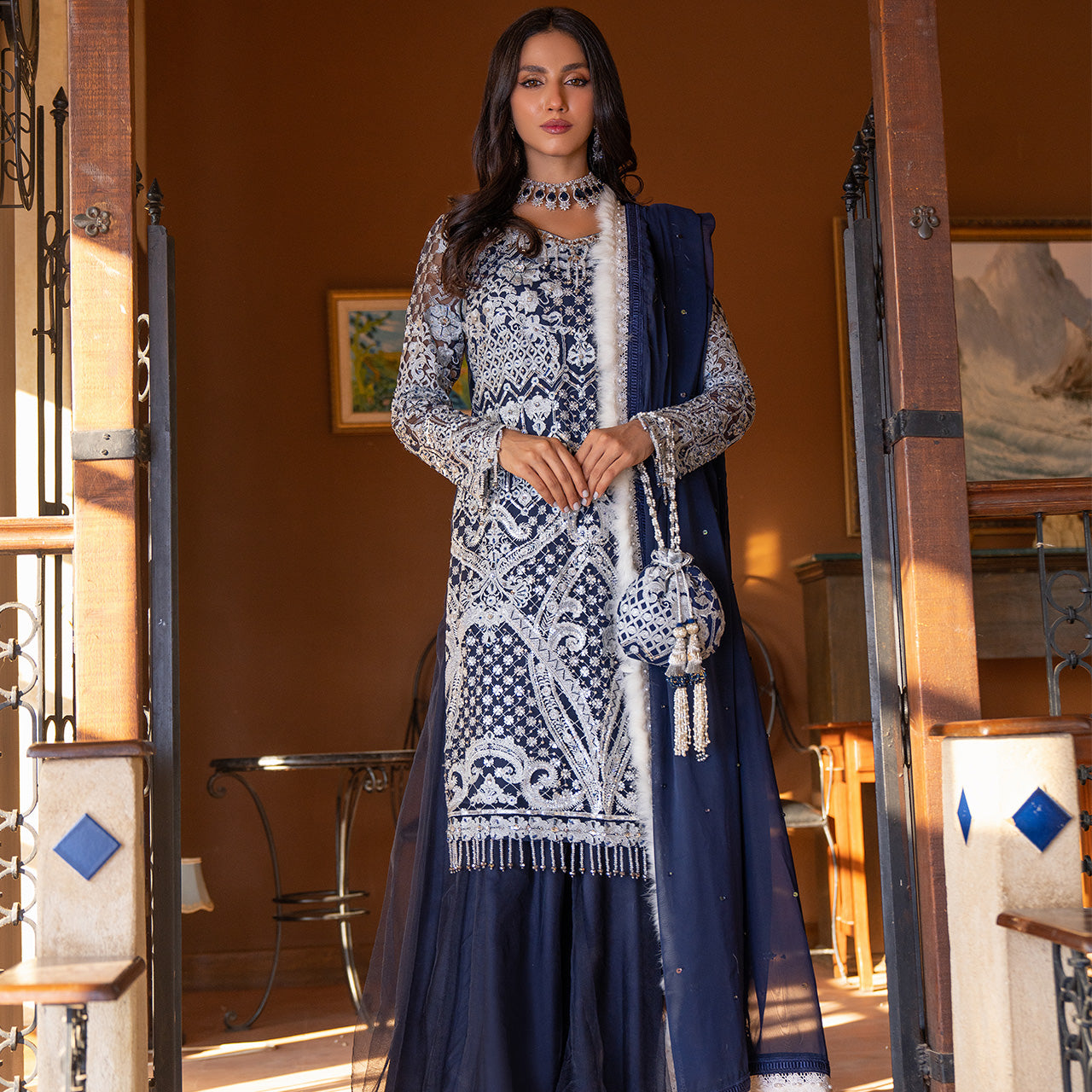 Navy Blue Mohni Suit