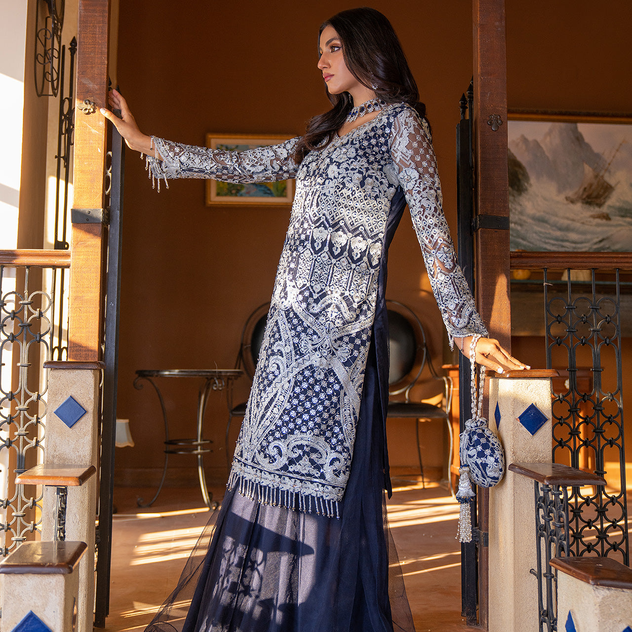 Navy Blue Mohni Suit