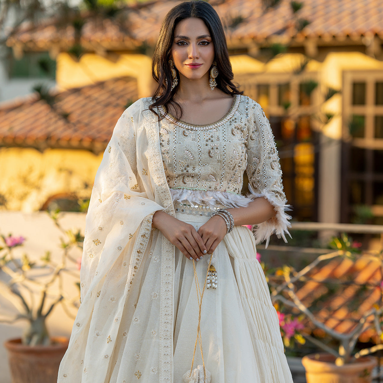 Feather White Mohni Suit