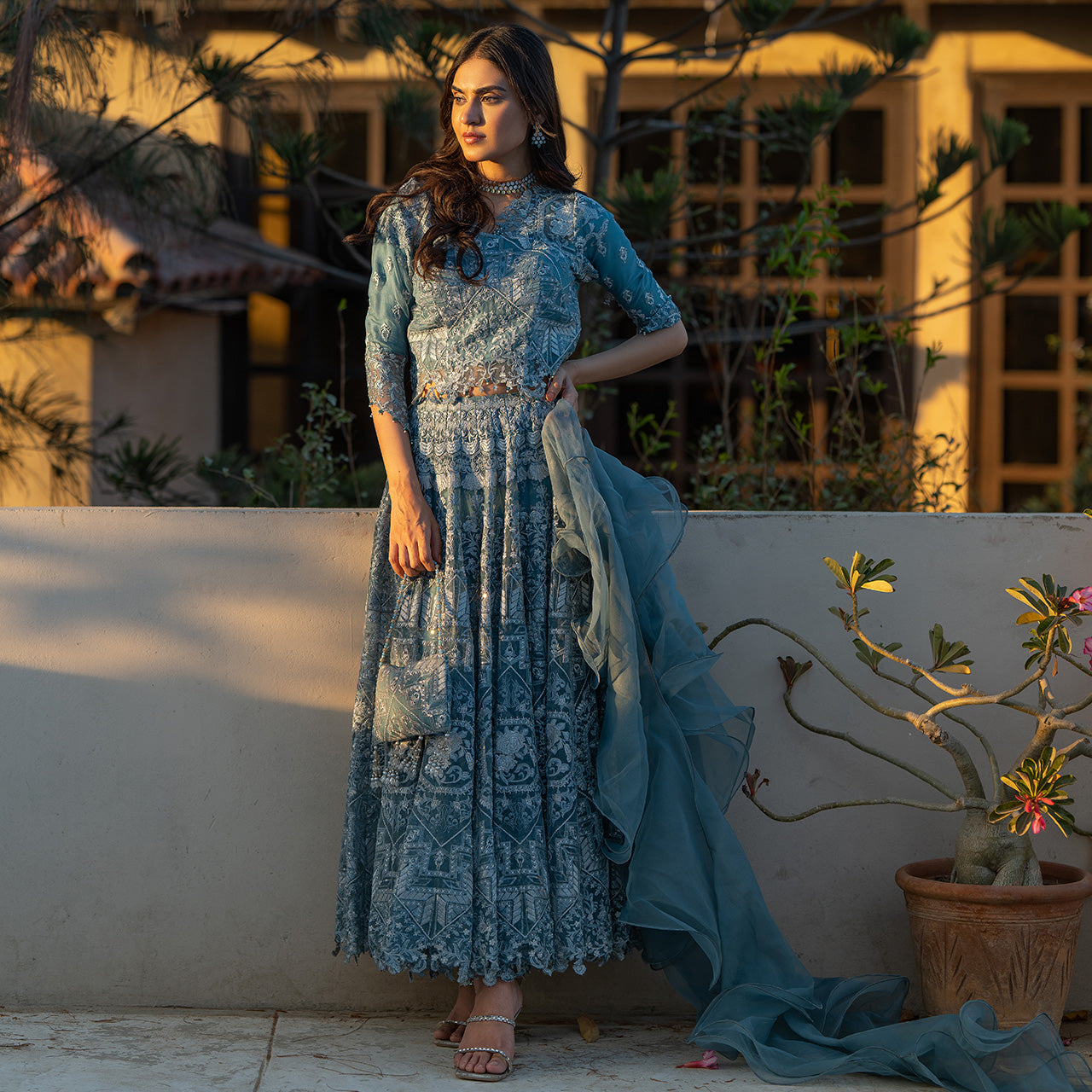 Stone Blue Mohni Suit