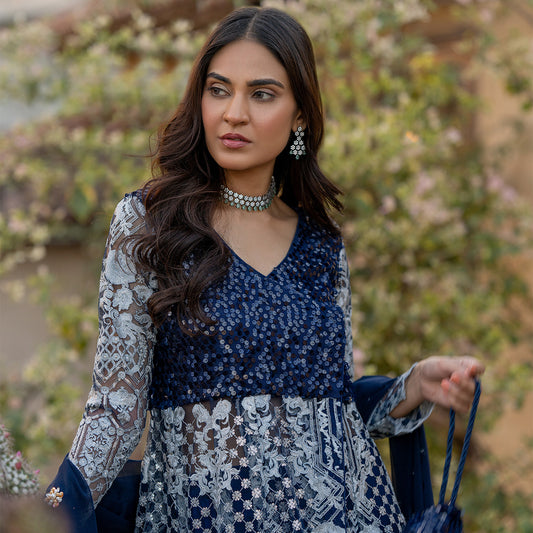 Midnight Blue Mushq Suit