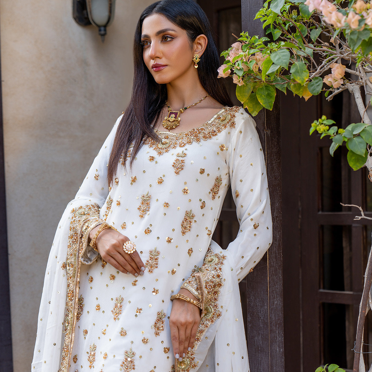 White Jasmine Haryali Suit